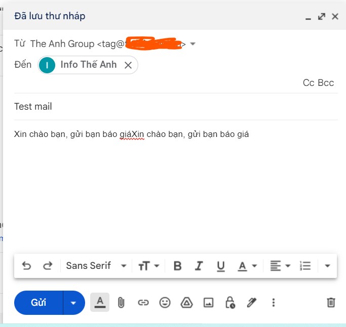 gửi gmail bằng email server